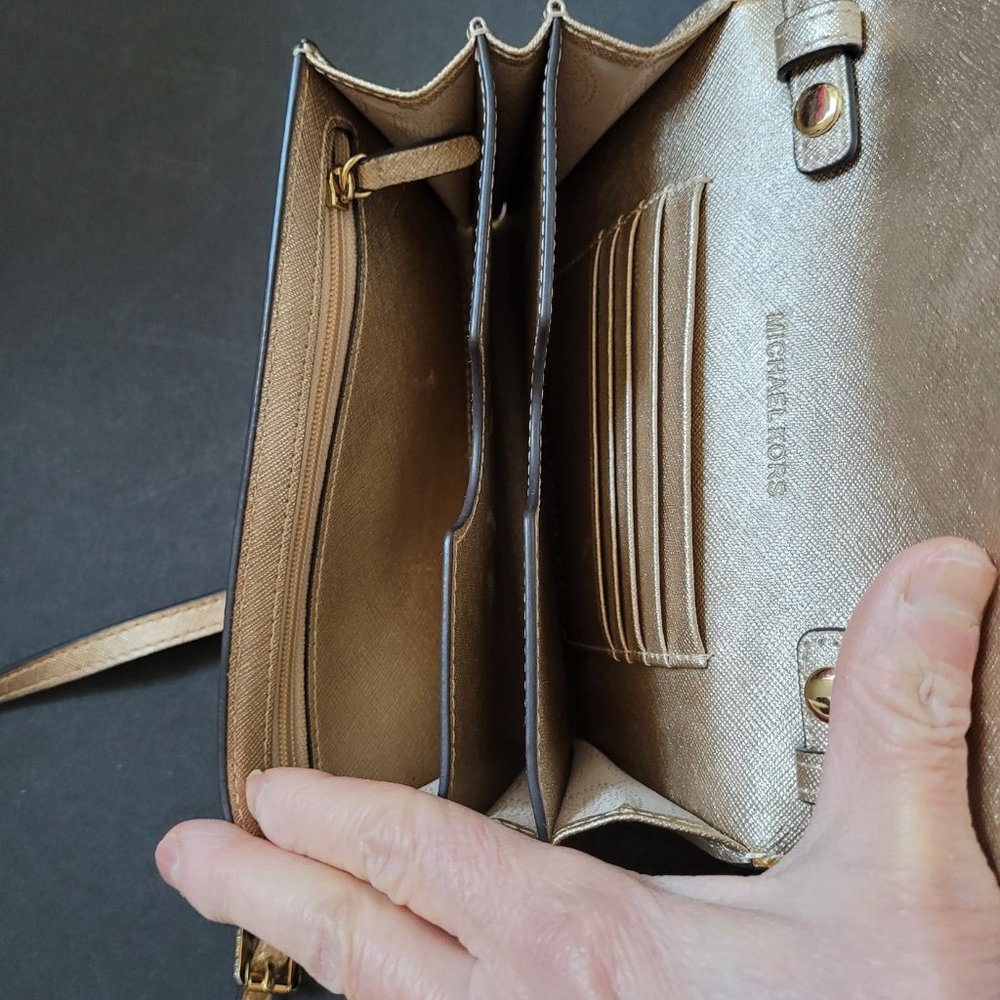 Michael Kors Gold Crossbody Wallet - Picture 6 of 7